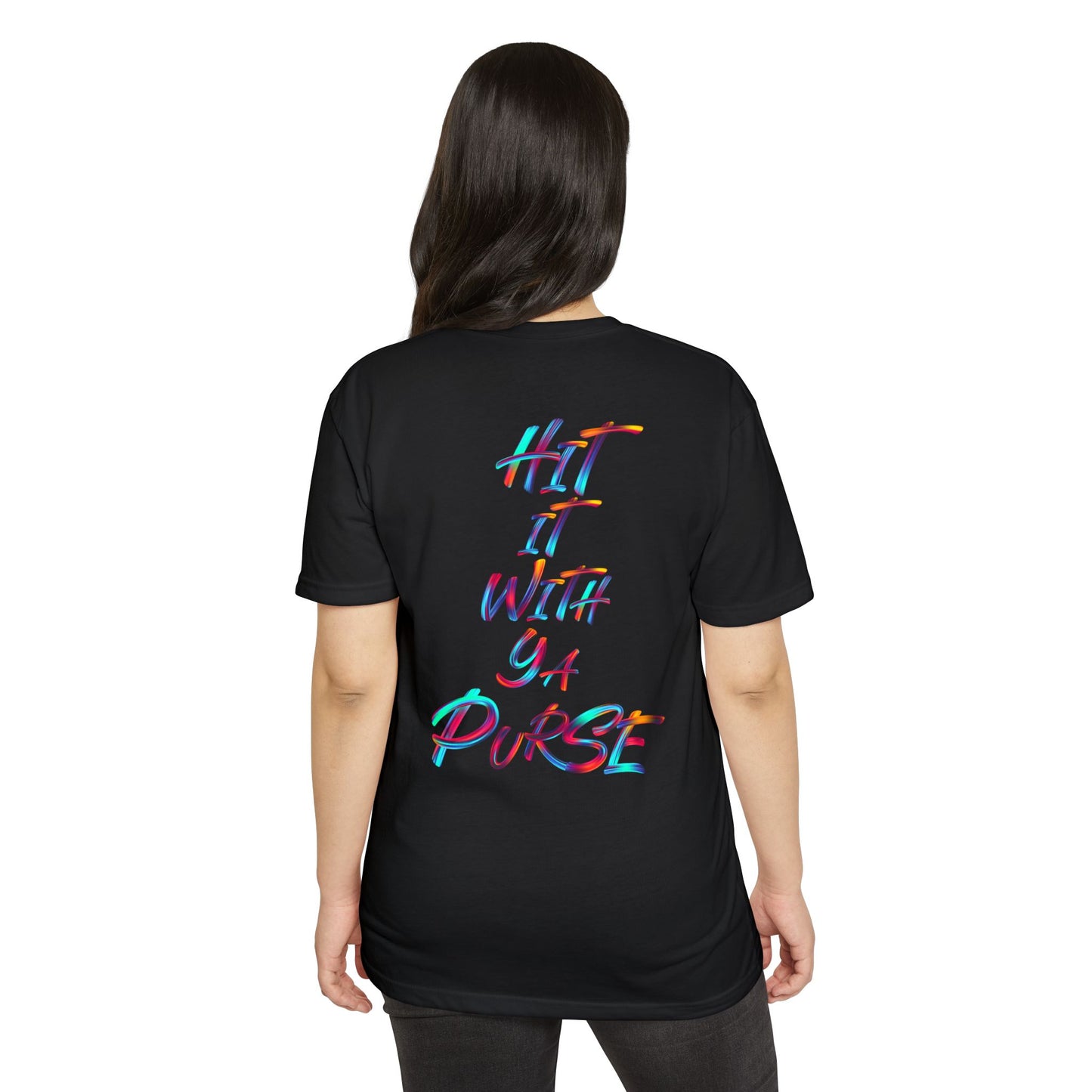 Colorful Graphic Unisex T-Shirt: "BTFV" & "Hit It With Ya Purse"