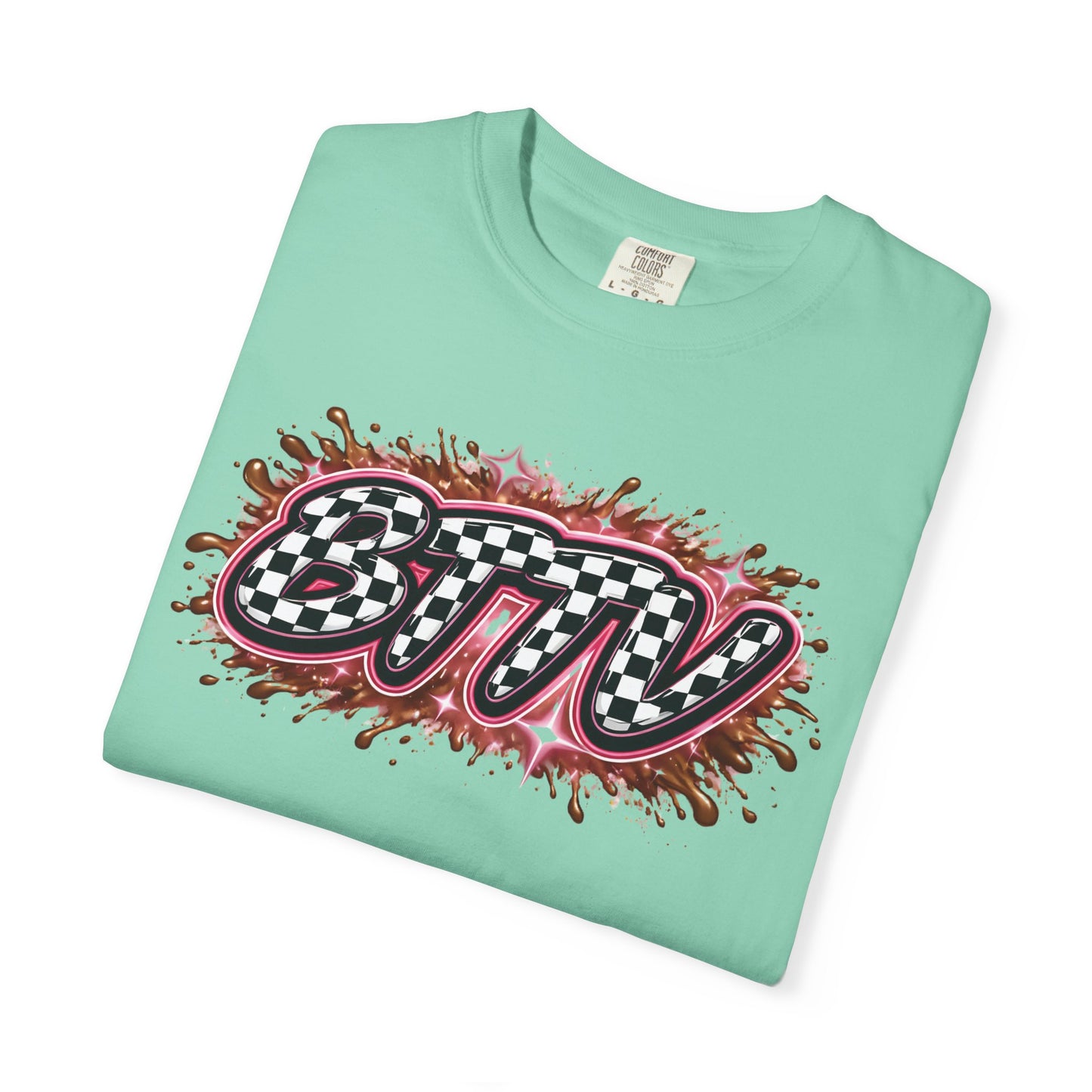 BTTV Checkerboard Logo T-Shirt — Retro Skate/Streetwear Graphic Tee