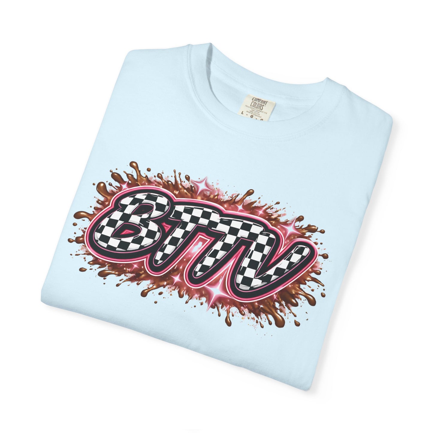 BTTV Checkerboard Logo T-Shirt — Retro Skate/Streetwear Graphic Tee