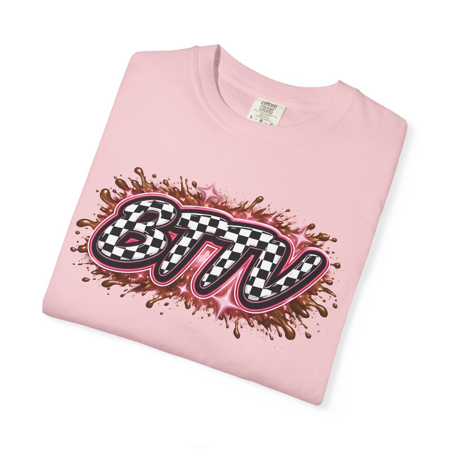 BTTV Checkerboard Logo T-Shirt — Retro Skate/Streetwear Graphic Tee