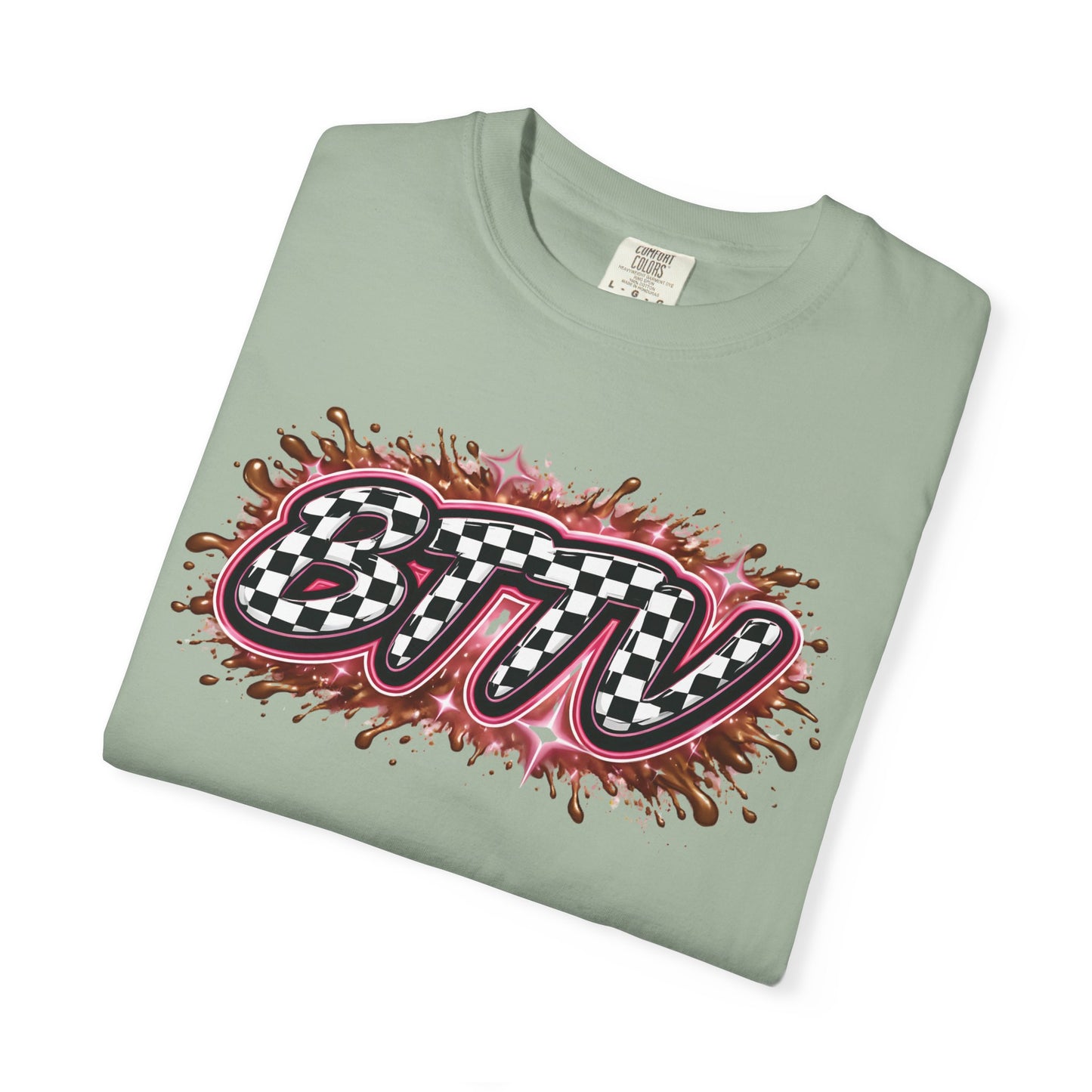 BTTV Checkerboard Logo T-Shirt — Retro Skate/Streetwear Graphic Tee