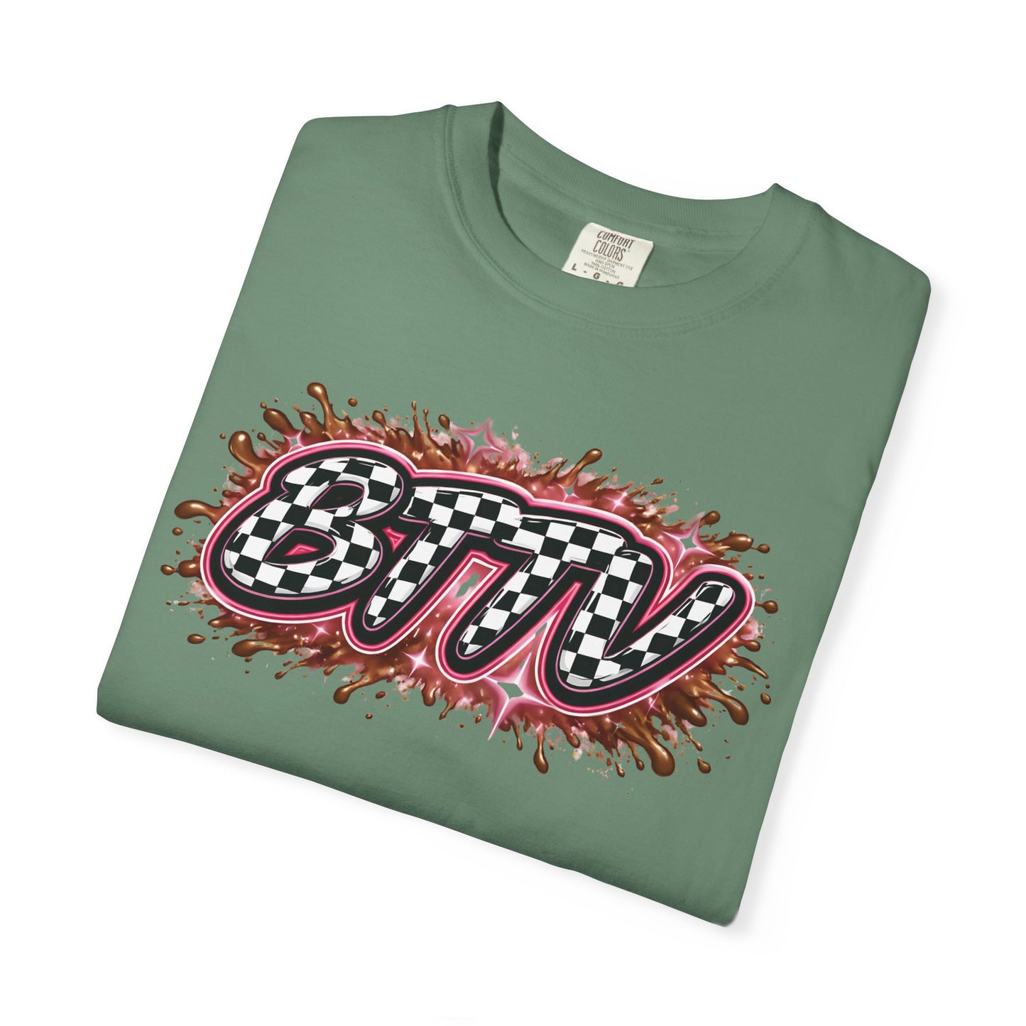 BTTV Checkerboard Logo T-Shirt — Retro Skate/Streetwear Graphic Tee