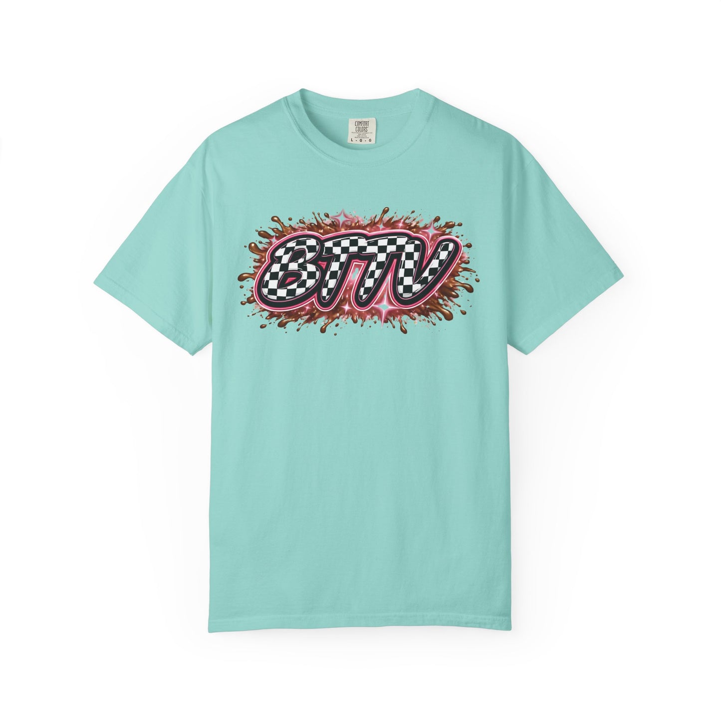 BTTV Checkerboard Logo T-Shirt — Retro Skate/Streetwear Graphic Tee