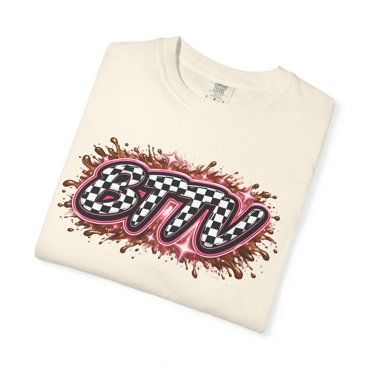 BTTV Checkerboard Logo T-Shirt — Retro Skate/Streetwear Graphic Tee