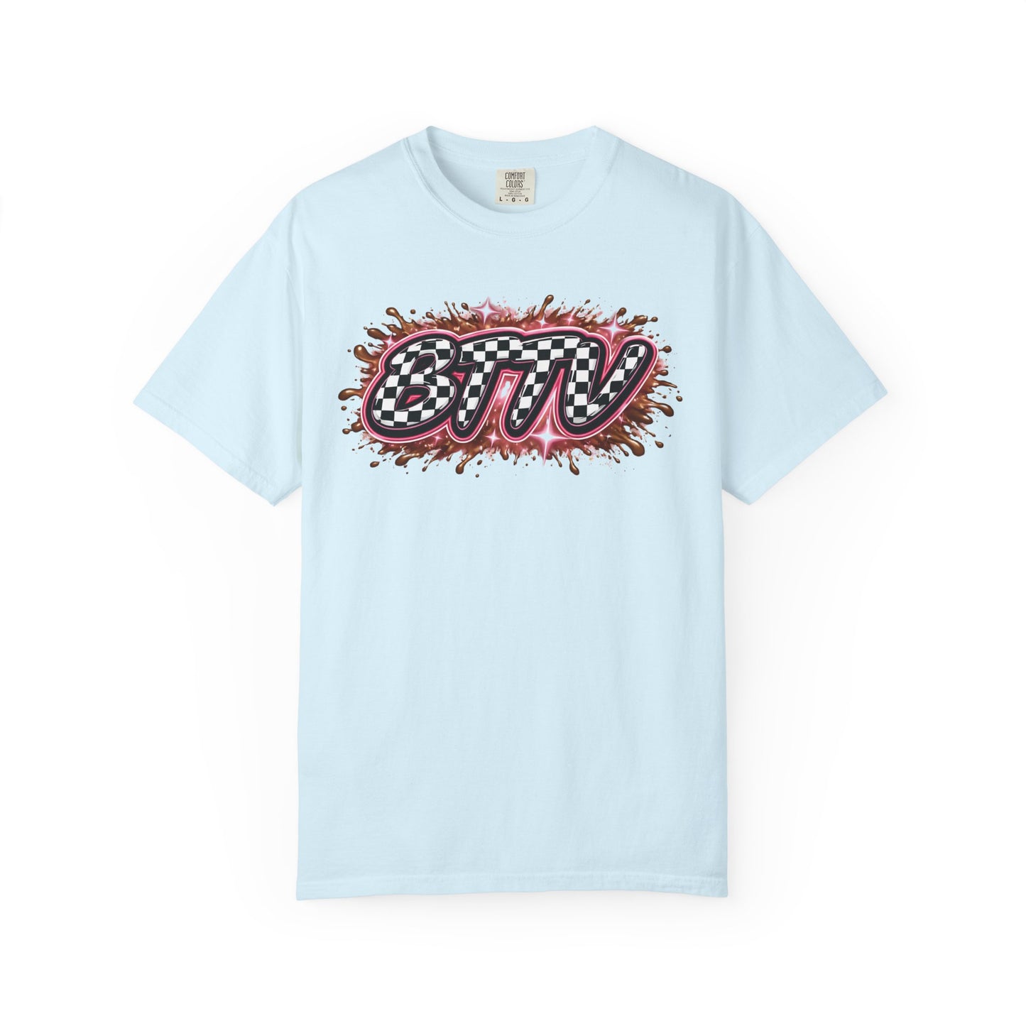 BTTV Checkerboard Logo T-Shirt — Retro Skate/Streetwear Graphic Tee