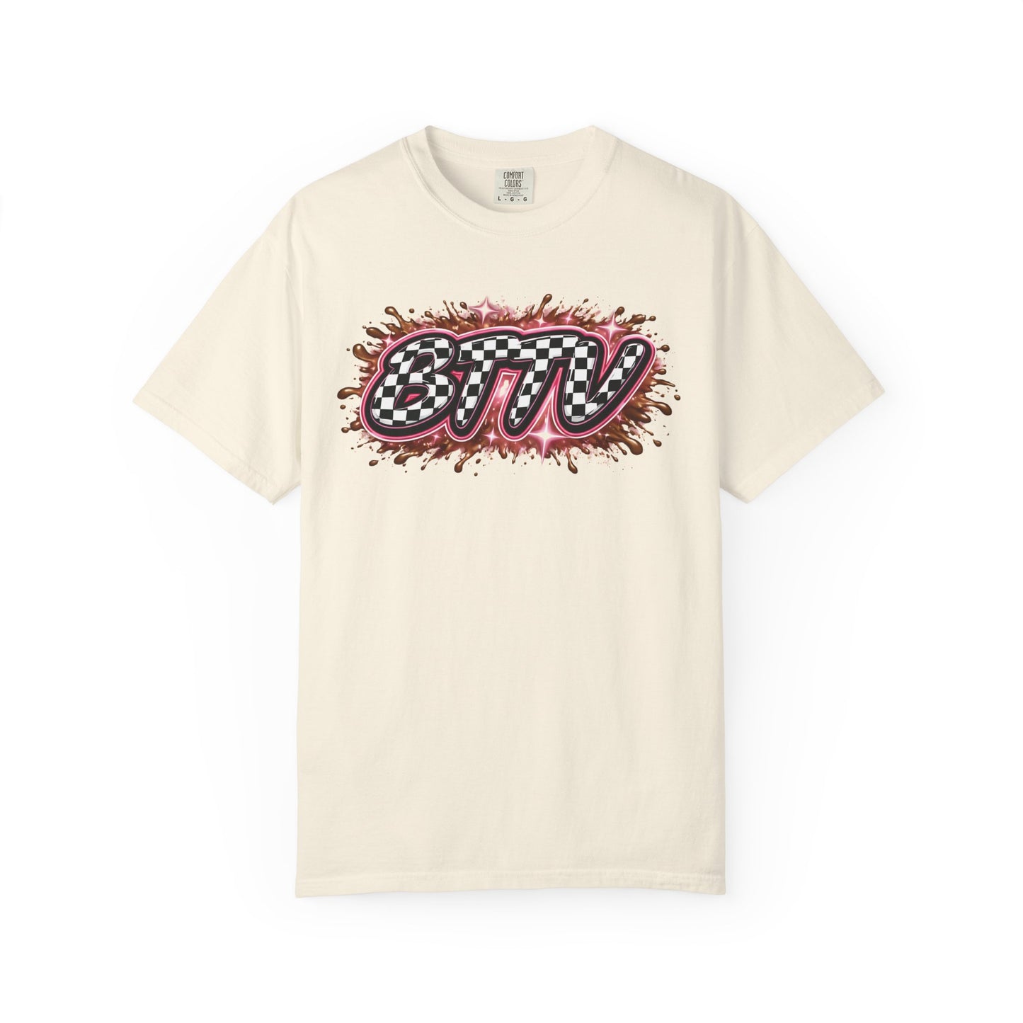 BTTV Checkerboard Logo T-Shirt — Retro Skate/Streetwear Graphic Tee