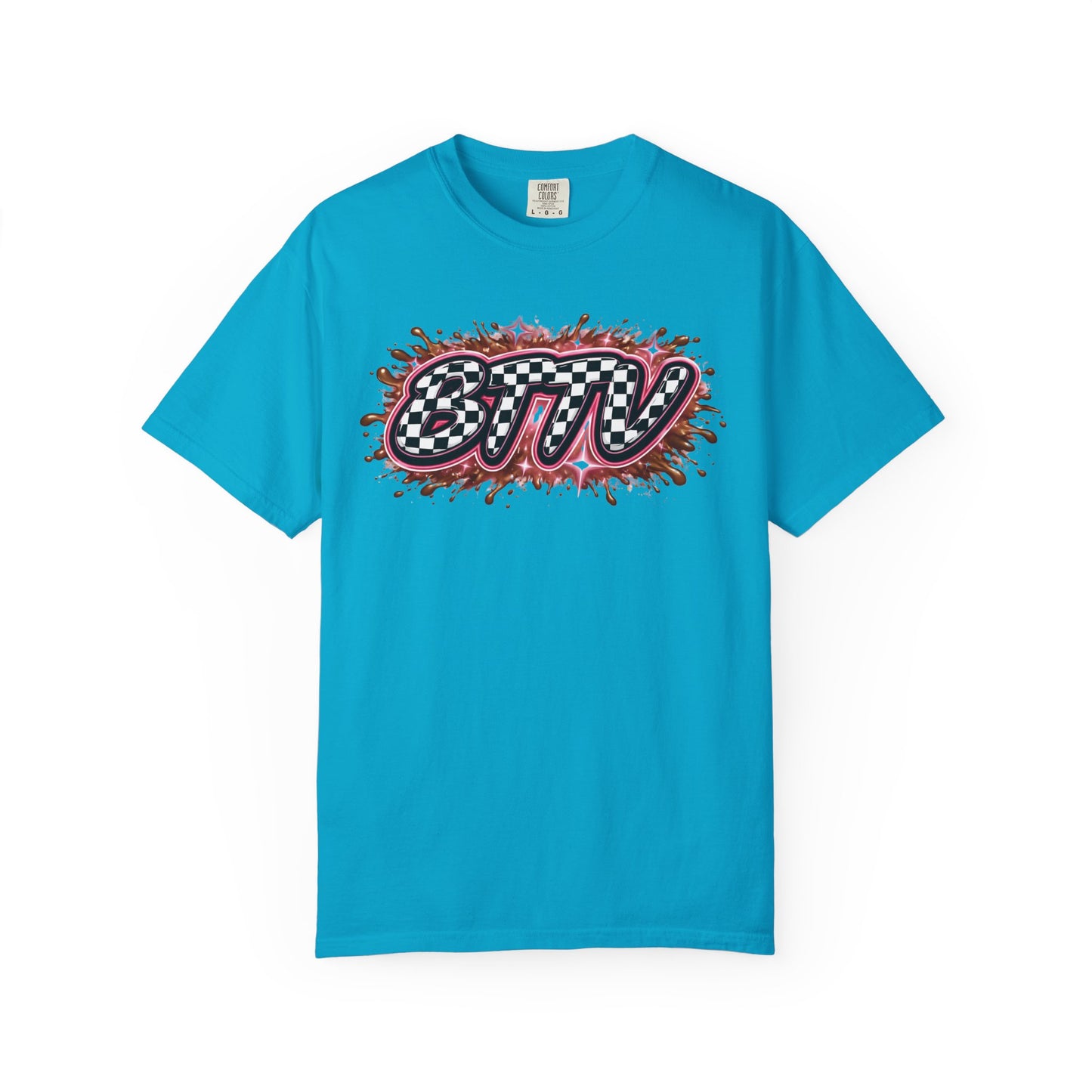 BTTV Checkerboard Logo T-Shirt — Retro Skate/Streetwear Graphic Tee