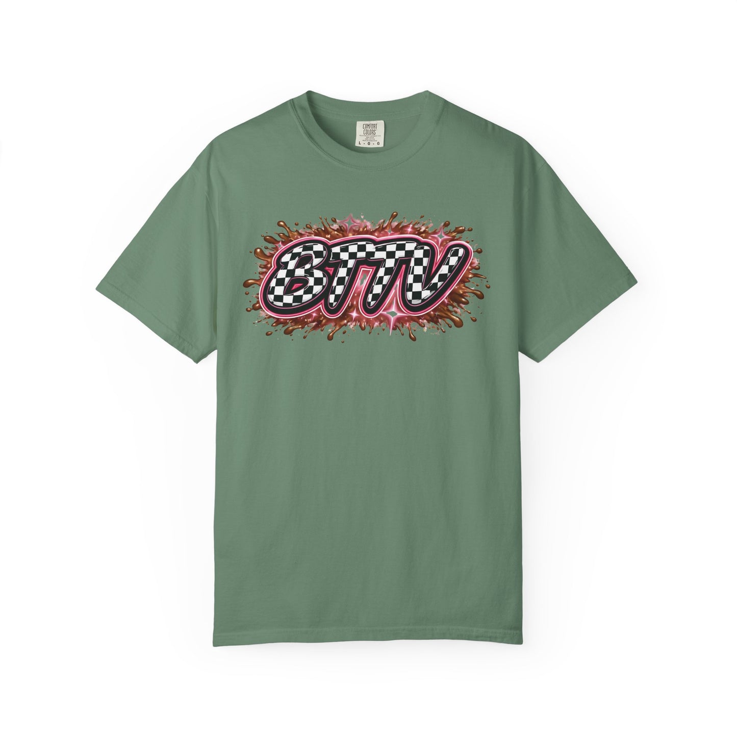 BTTV Checkerboard Logo T-Shirt — Retro Skate/Streetwear Graphic Tee