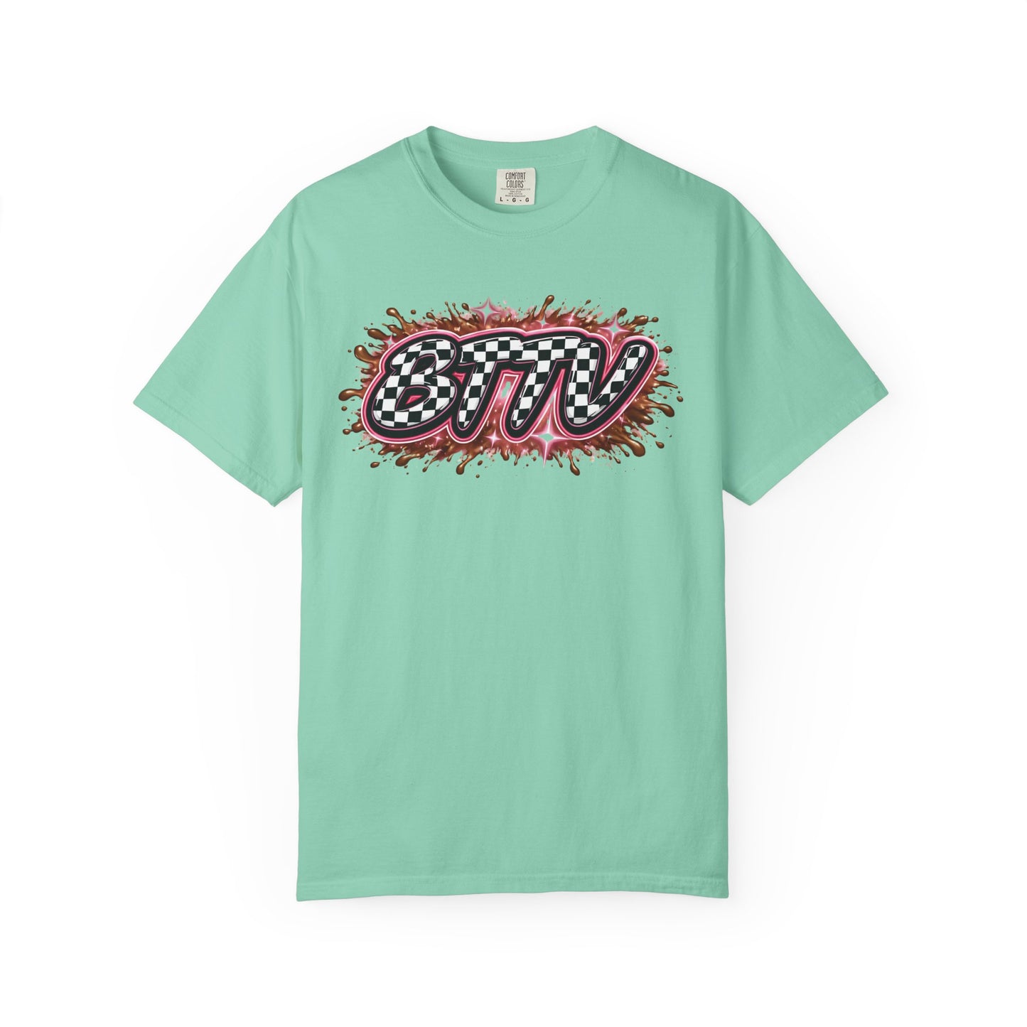BTTV Checkerboard Logo T-Shirt — Retro Skate/Streetwear Graphic Tee