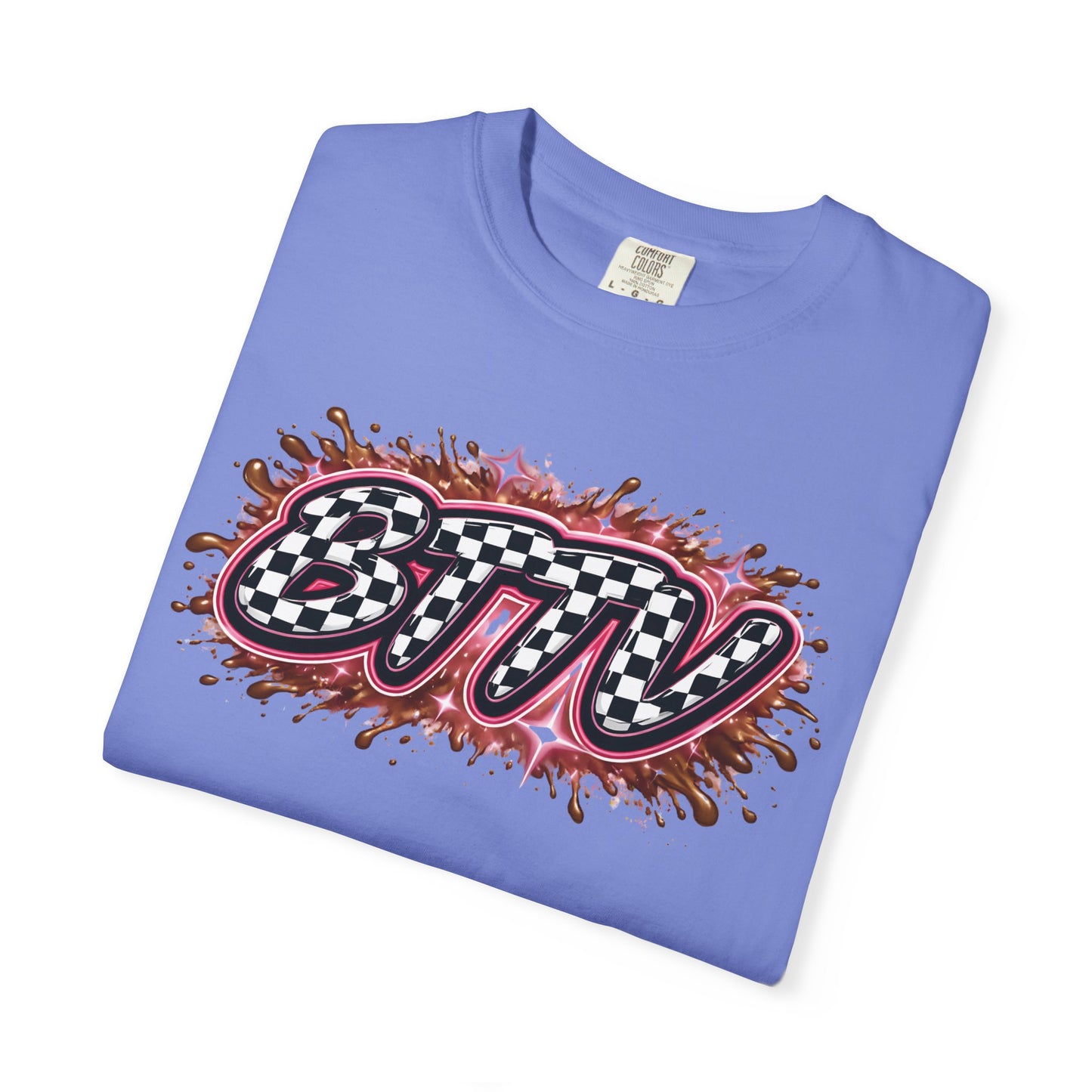 BTTV Checkerboard Logo T-Shirt — Retro Skate/Streetwear Graphic Tee