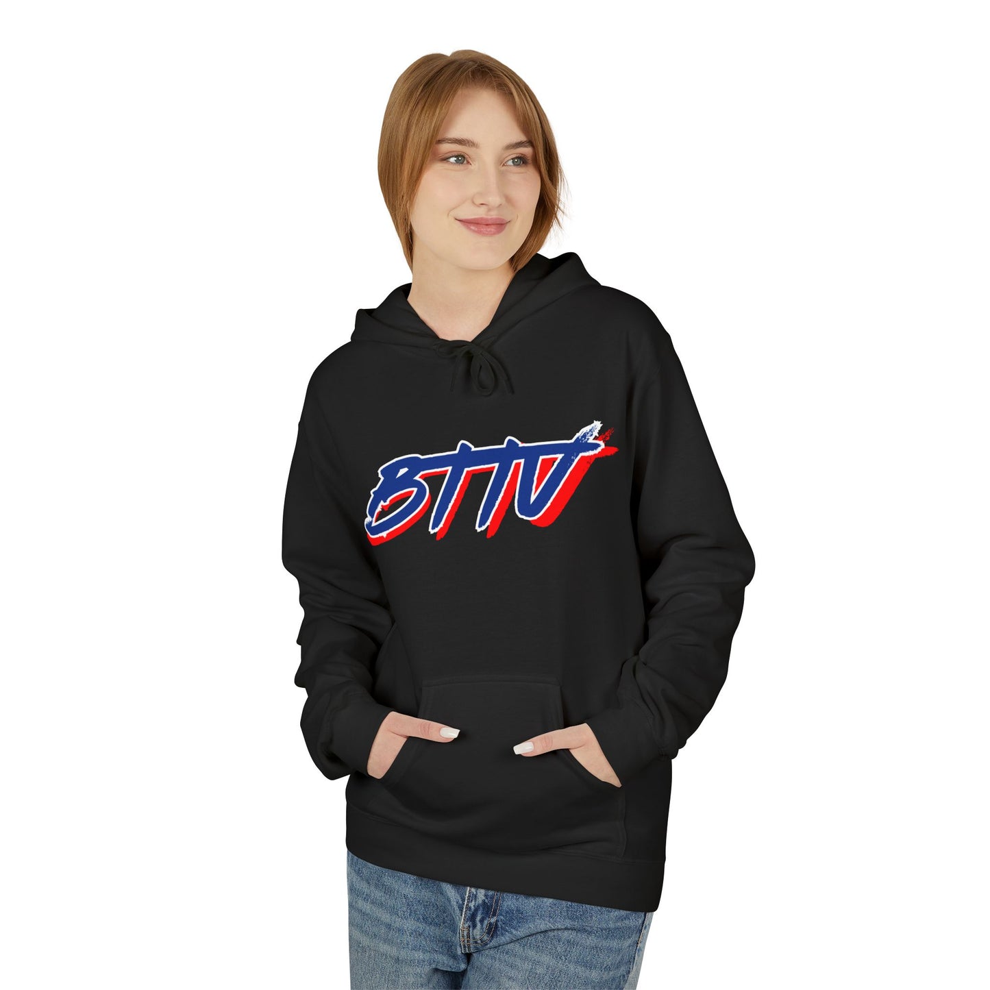 Patriotic Fleece Hoodie with Bold Design