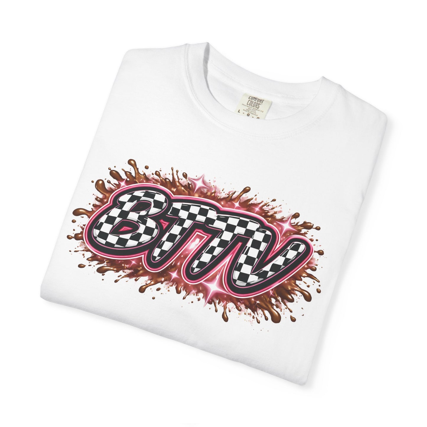 BTTV Checkerboard Logo T-Shirt — Retro Skate/Streetwear Graphic Tee