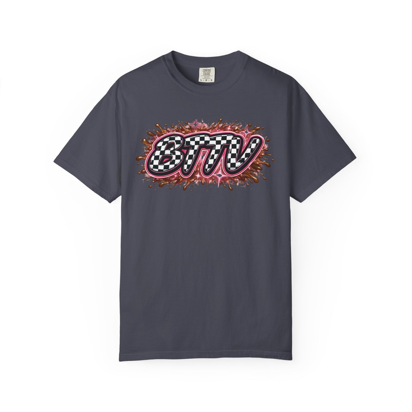 BTTV Checkerboard Logo T-Shirt — Retro Skate/Streetwear Graphic Tee
