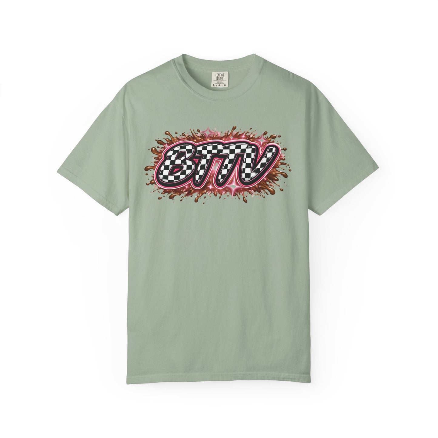 BTTV Checkerboard Logo T-Shirt — Retro Skate/Streetwear Graphic Tee