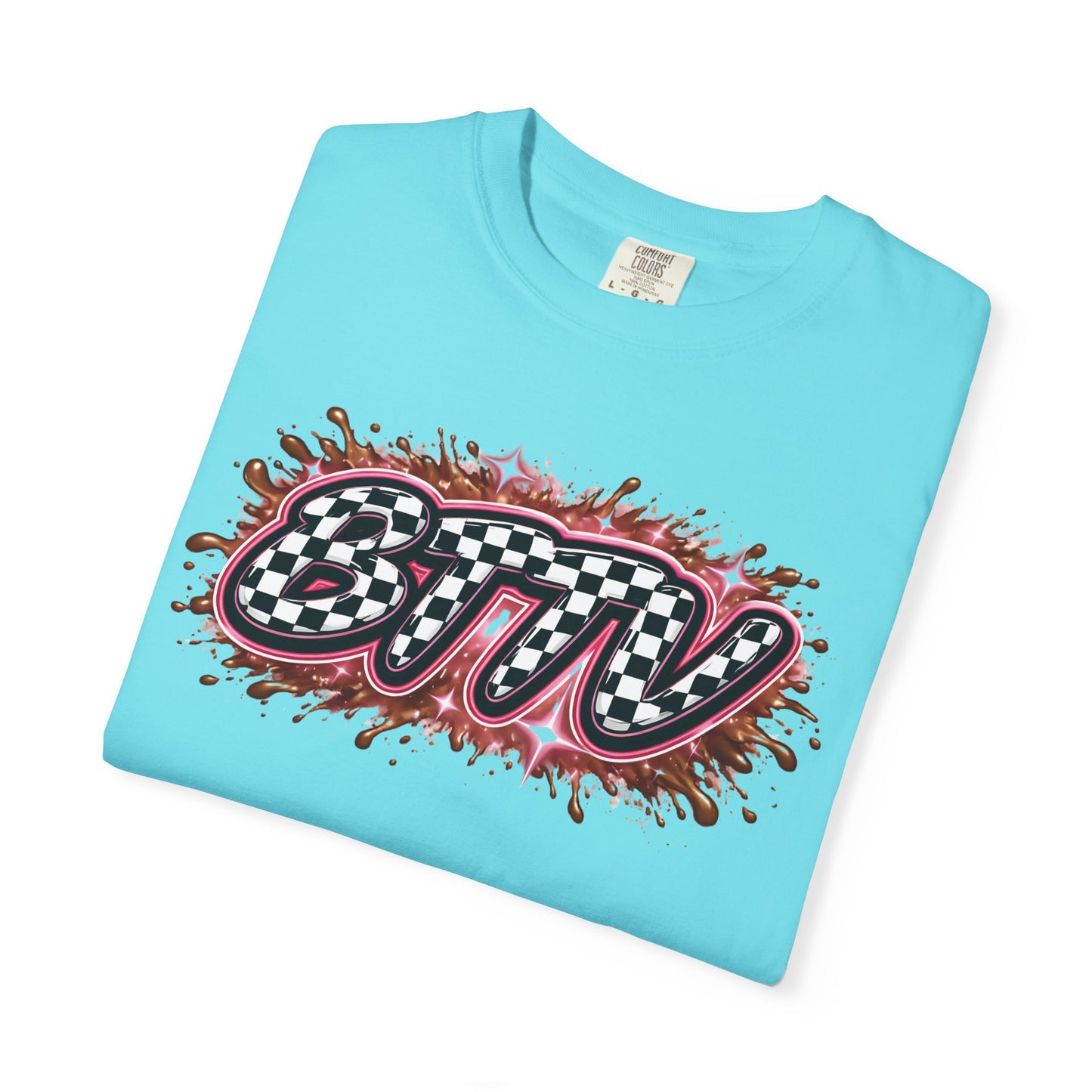 BTTV Checkerboard Logo T-Shirt — Retro Skate/Streetwear Graphic Tee