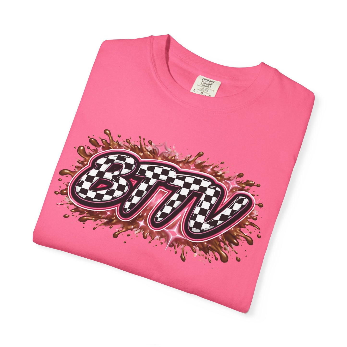 BTTV Checkerboard Logo T-Shirt — Retro Skate/Streetwear Graphic Tee