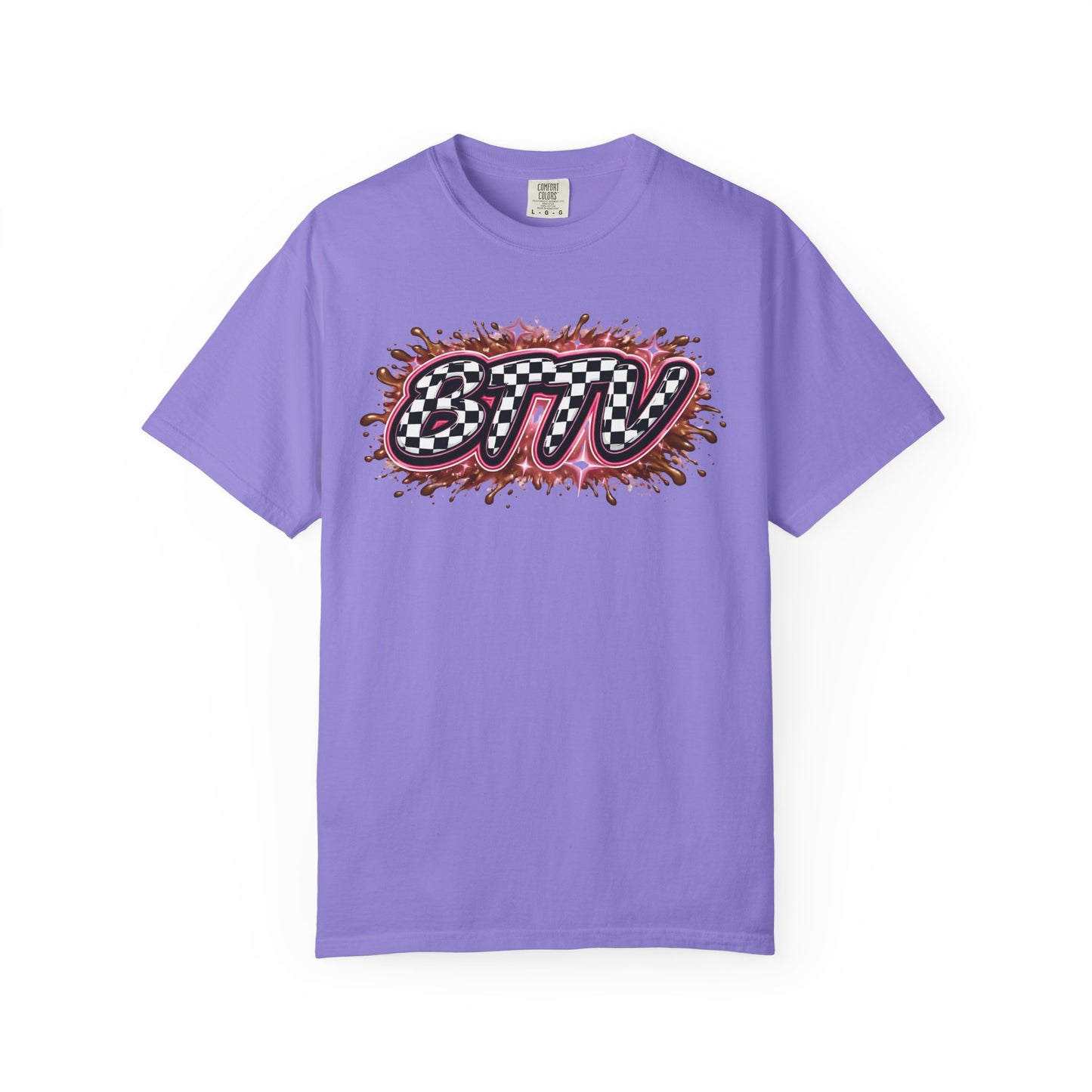 BTTV Checkerboard Logo T-Shirt — Retro Skate/Streetwear Graphic Tee
