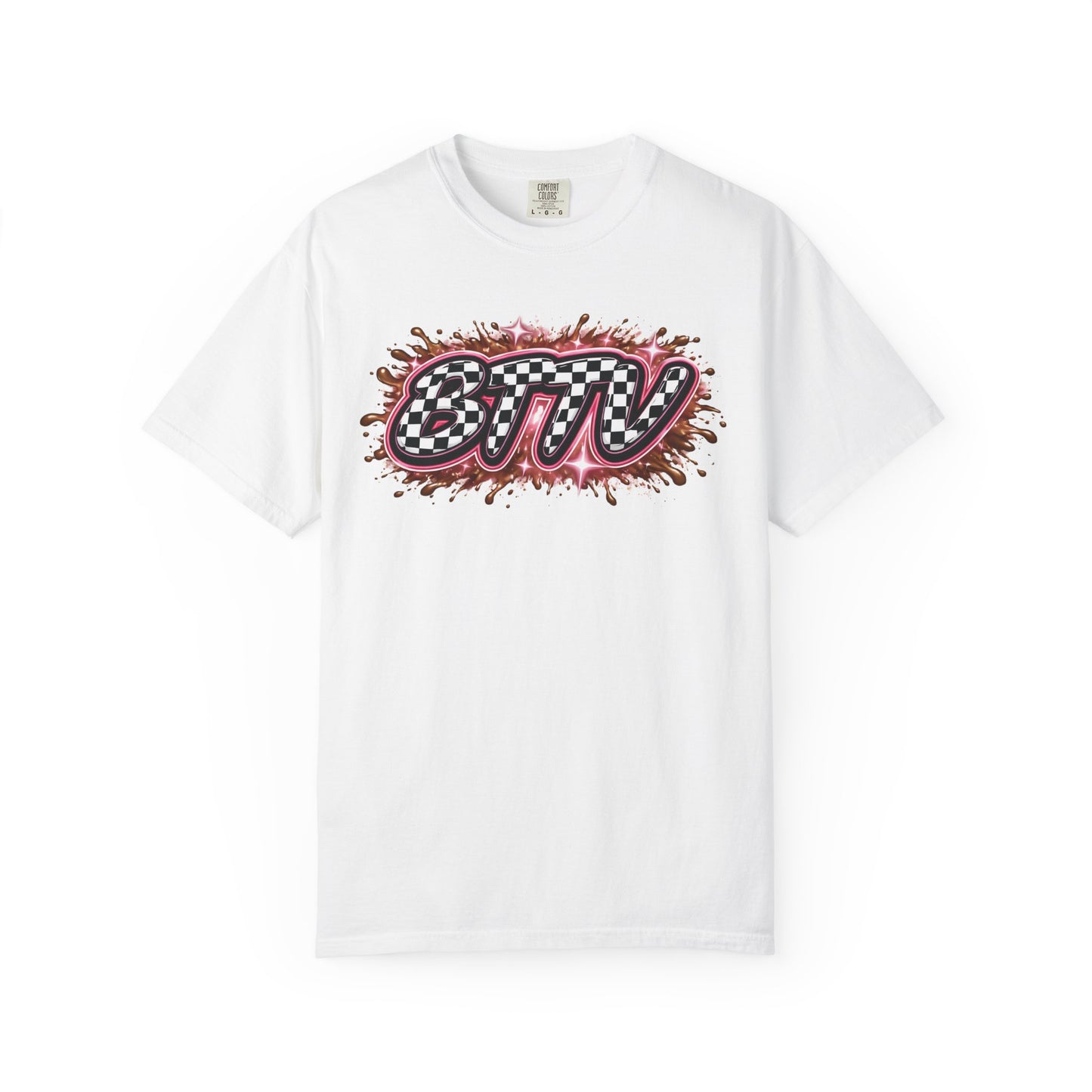 BTTV Checkerboard Logo T-Shirt — Retro Skate/Streetwear Graphic Tee