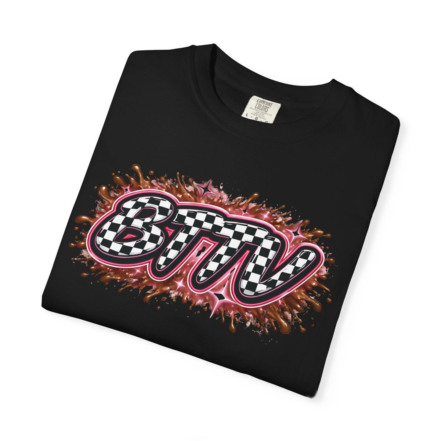BTTV Checkerboard Logo T-Shirt — Retro Skate/Streetwear Graphic Tee
