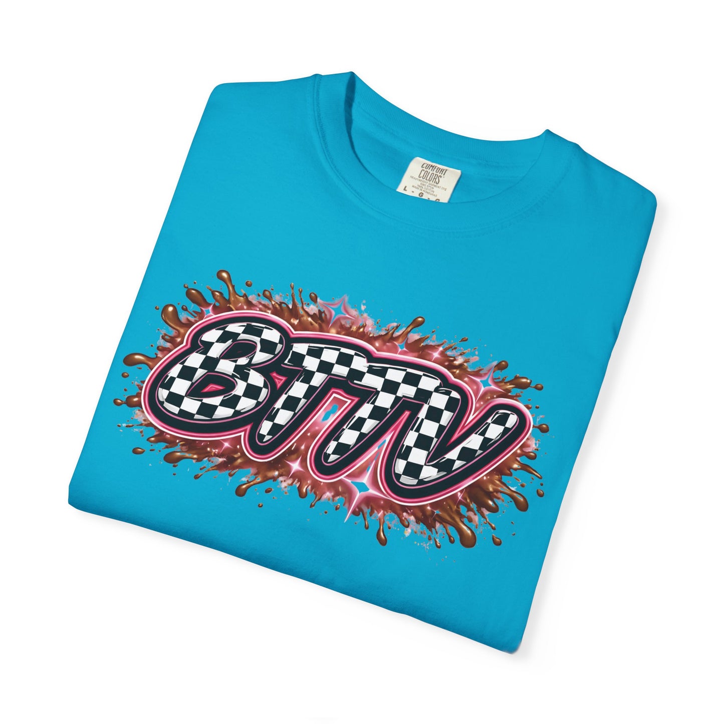 BTTV Checkerboard Logo T-Shirt — Retro Skate/Streetwear Graphic Tee