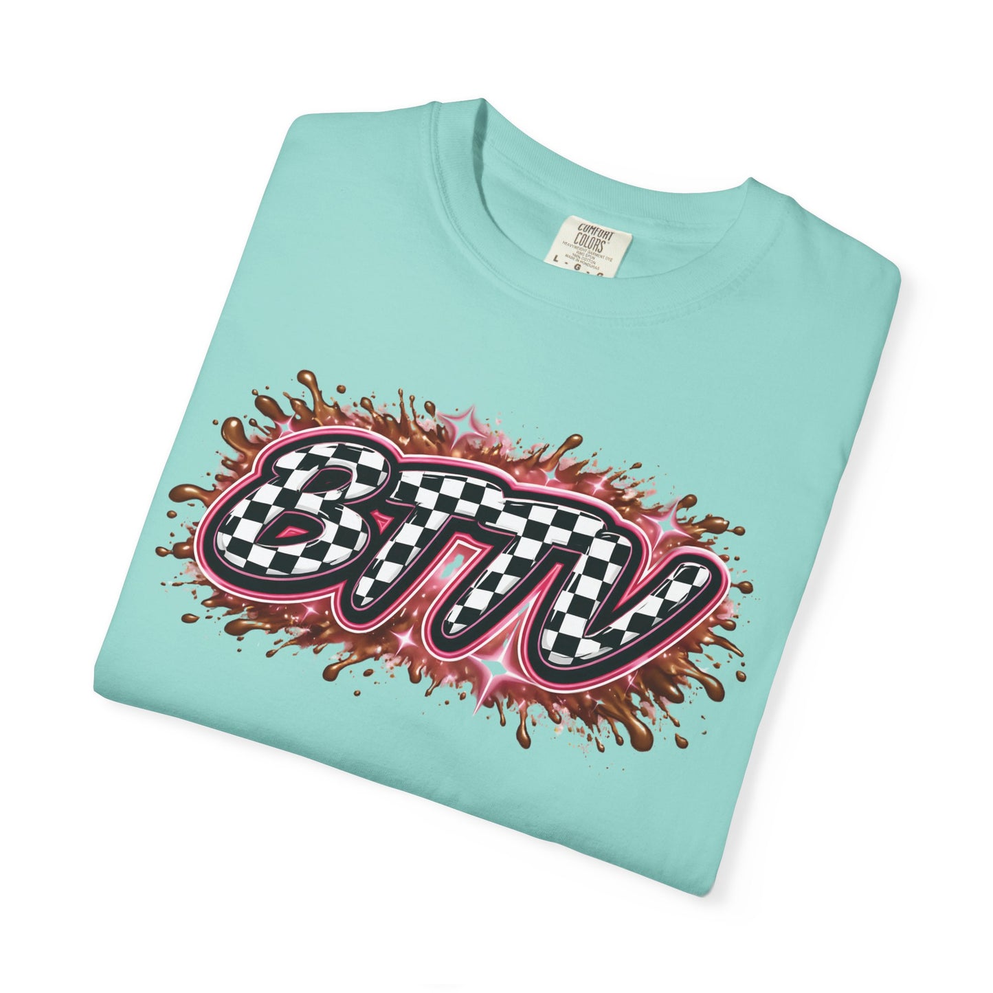BTTV Checkerboard Logo T-Shirt — Retro Skate/Streetwear Graphic Tee