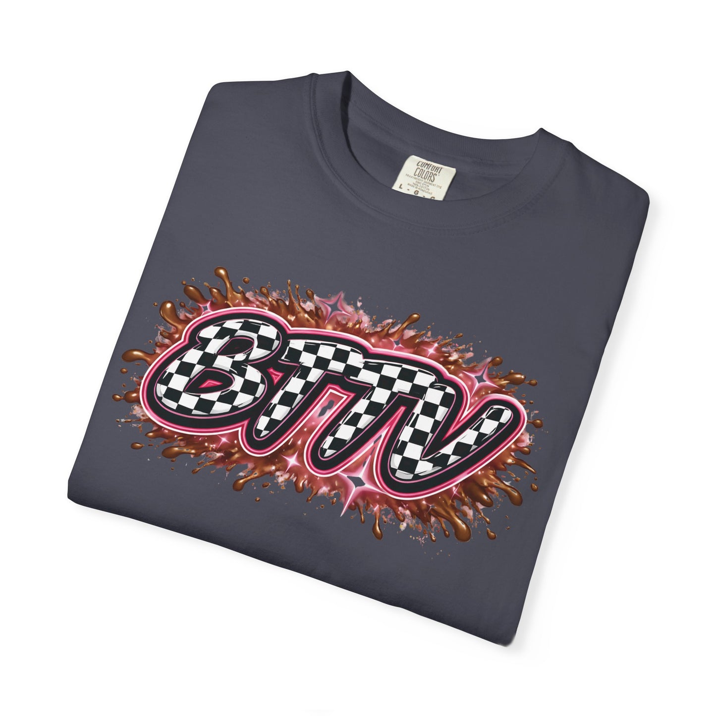 BTTV Checkerboard Logo T-Shirt — Retro Skate/Streetwear Graphic Tee
