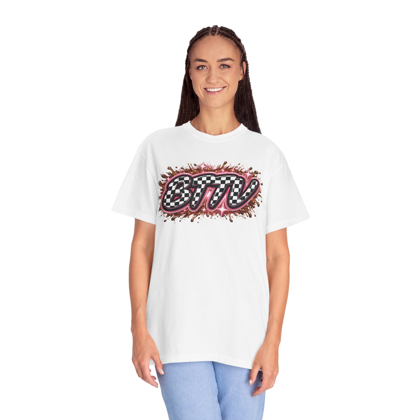 BTTV Checkerboard Logo T-Shirt — Retro Skate/Streetwear Graphic Tee