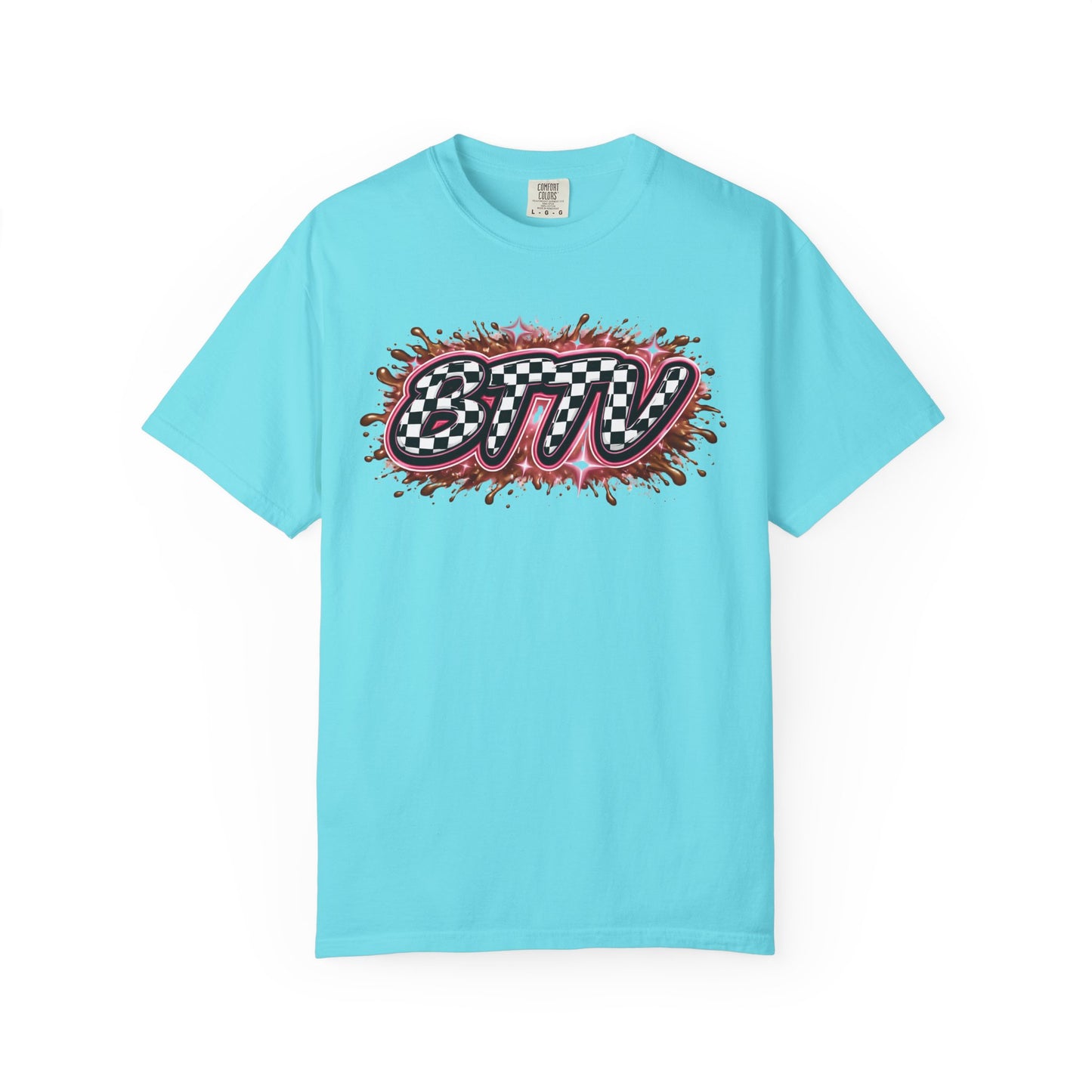 BTTV Checkerboard Logo T-Shirt — Retro Skate/Streetwear Graphic Tee