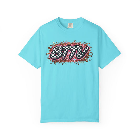 BTTV Checkerboard Logo T-Shirt — Retro Skate/Streetwear Graphic Tee