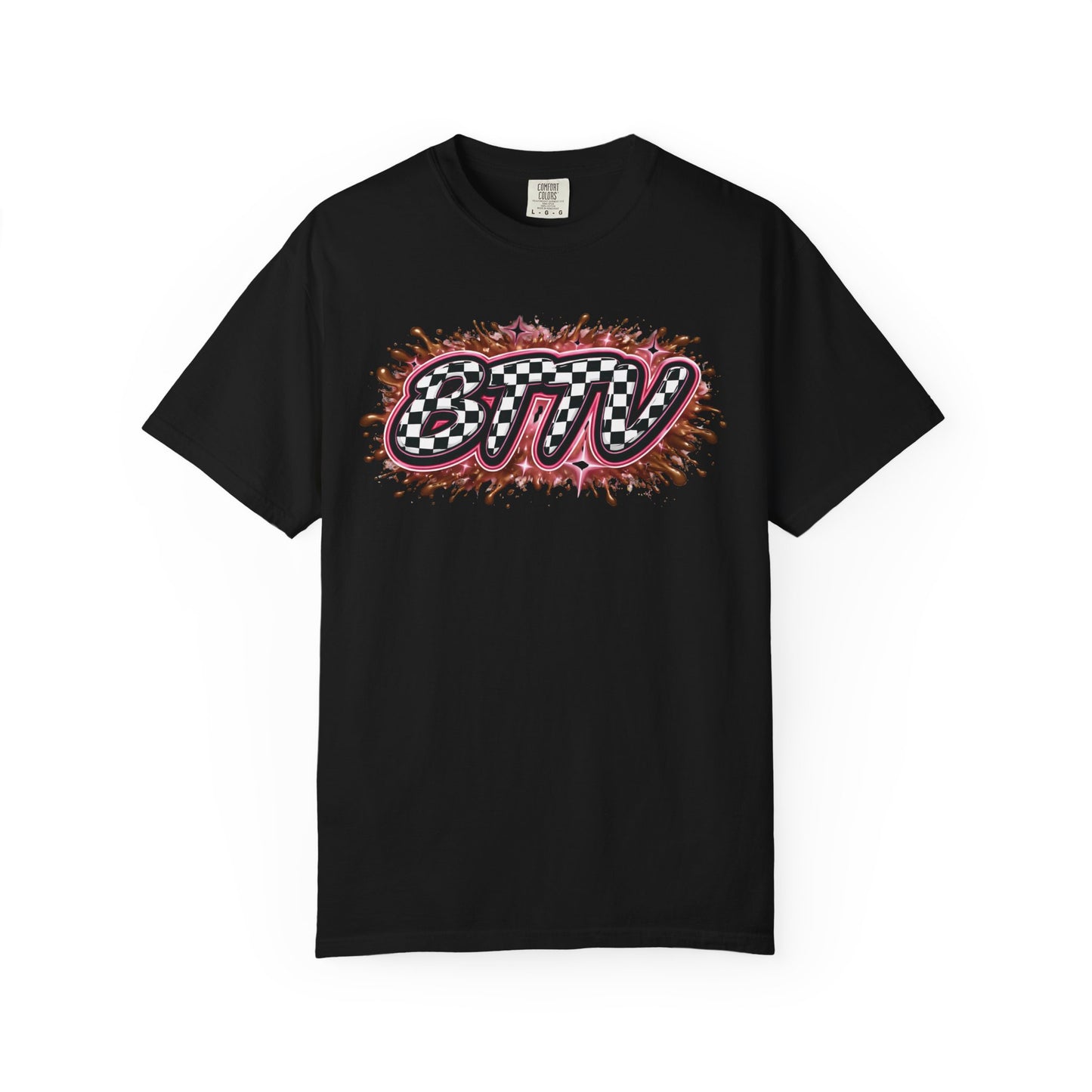 BTTV Checkerboard Logo T-Shirt — Retro Skate/Streetwear Graphic Tee